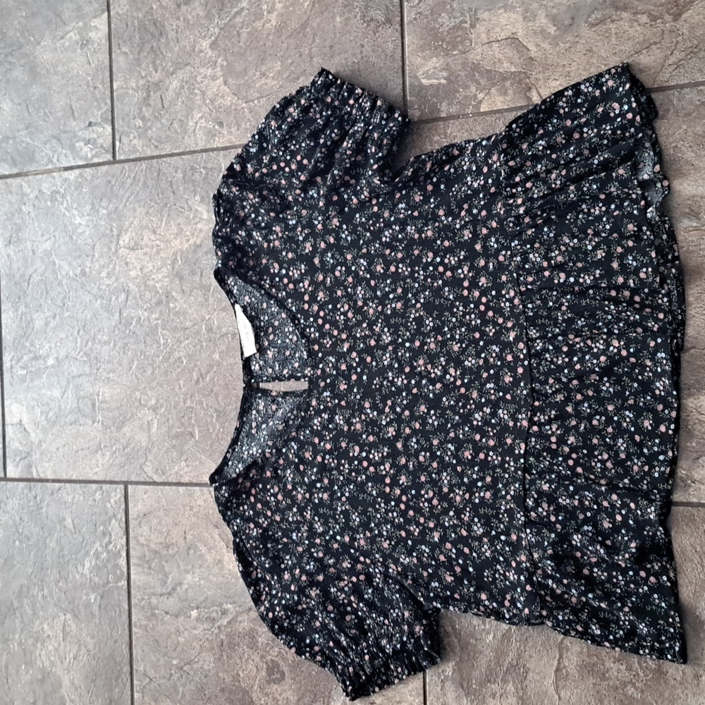Hippie Rose Peplum Blouse Size M
